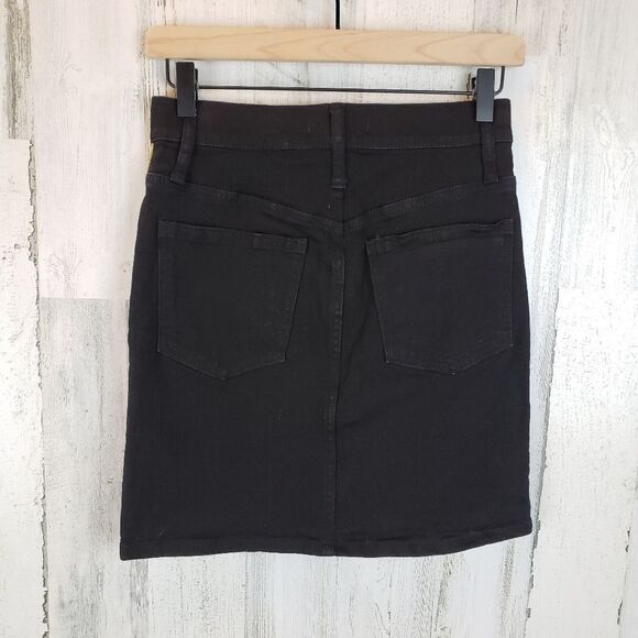 Madewell Metallic Stripe A-Line Denim Skirt Sz 24 - Picture 5 of 8
